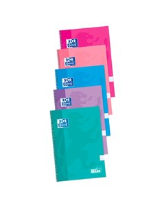 Cahier à spirale classique Oxford School - Couverture extra rigide - Écrivez et effacez - Folio 4x4 avec marge - 80 feuilles - C