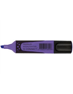 Surligneur q-connect premium pointe biseautée encre base eau corps couleur encre grip caoutchouc capuchon clip violet. 2