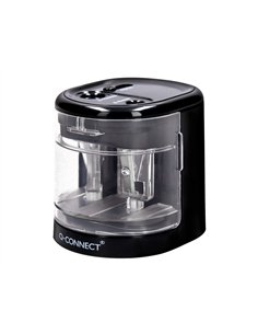 Taille-crayon q-connect electrique cable usb/4 piles aa affile lame diametre 6 a 12mm 2 usages.