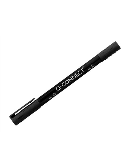 Marqueur permanent q-connect pointe double 1mm et 0,4 mm coloris noir.