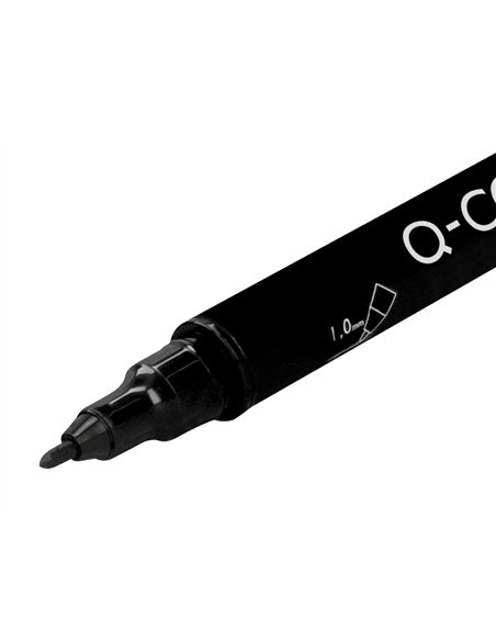 Marqueur permanent q-connect pointe double 1mm et 0,4 mm coloris noir.