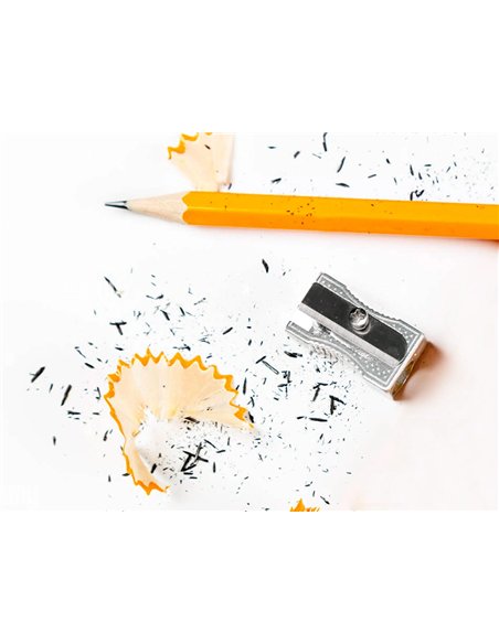 Taille-crayon q-connect metallique rectangulaire 1 usage.