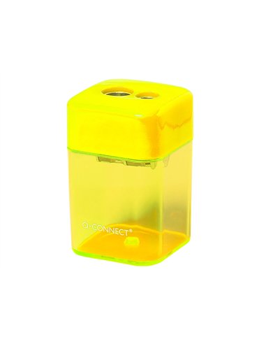 Taille-crayon q-connect économique réservoir plastique transparent 2 usages.