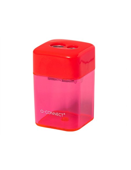 Taille-crayon q-connect économique réservoir plastique transparent 2 usages.