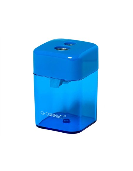 Taille-crayon q-connect économique réservoir plastique transparent 2 usages.