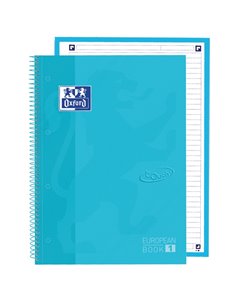 Cahier Oxford School Touch Europeanbook 1 A4+ 80 feuilles microperforées 1 ligne - Couverture extra rigide - Bleu