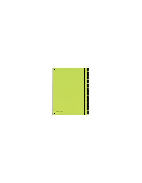 Trieur durable carte rigide a4 12 compartiments coloris vert