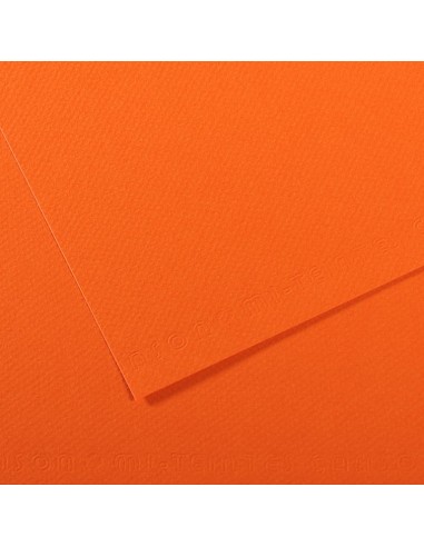 Papier dessin canson feuille mi-teintes n 453 grain        gelatine haute teneur coton   160g 50x65cm unicolore orange