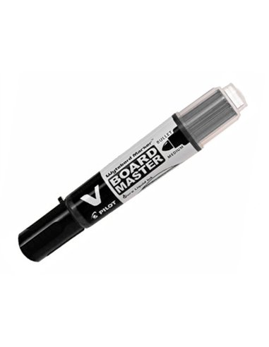Pack pilot v-board master 10 marqueurs effacables a sec pointe conique moyenne 10 recharges 5 offertes coloris noir.
