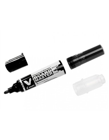 Pack pilot v-board master 10 marqueurs effacables a sec pointe conique moyenne 10 recharges 5 offertes coloris noir.