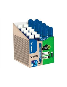 Pack pilot v-board master 10 marqueurs effacables a sec pointe conique moyenne 10 recharges 5 offertes coloris bleu. 2