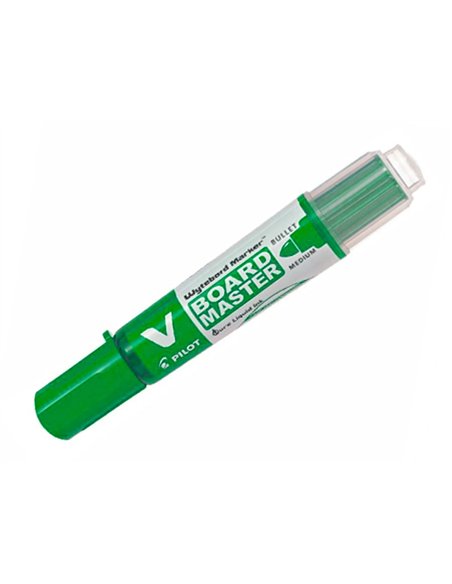 Pack pilot v-board master 10 marqueurs effacables a sec pointe conique moyenne 10 recharges 5 offertes coloris vert.