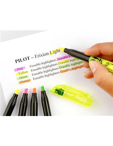 Surligneur pilot frixion light fluo natural pointe moyenne biseautee pochettes de 6 fluo assortis.