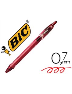 Roller bic gelocity quick dry écriture moyenne 0.5mm séchage rapide encre gel coloris rouge.