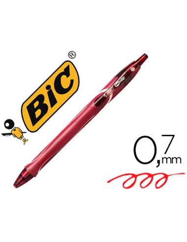 Roller bic gelocity quick dry écriture moyenne 0.5mm séchage rapide encre gel coloris rouge.