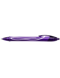 Roller bic gelocity quick dry encre gel pointe 0.7mm coloris violet. 2