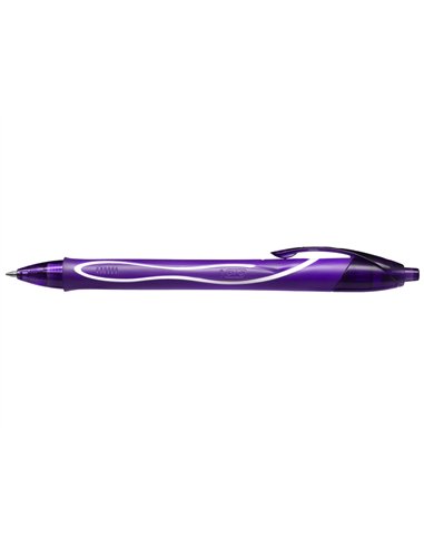 Roller bic gelocity quick dry encre gel pointe 0.7mm coloris violet.