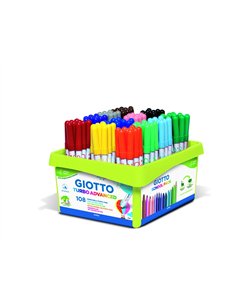 Classpack feutres turbo advanced giotto encre lavable point 2mm 108 unites coloris assortis.