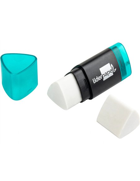 Recharge gomme taille-crayons liderpapel triangulaire sans pvc blister 2 unités.
