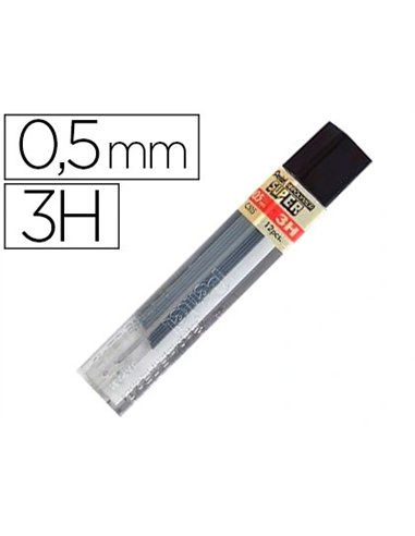 Mine pentel super 0.5mm 3h étui 12 unités.