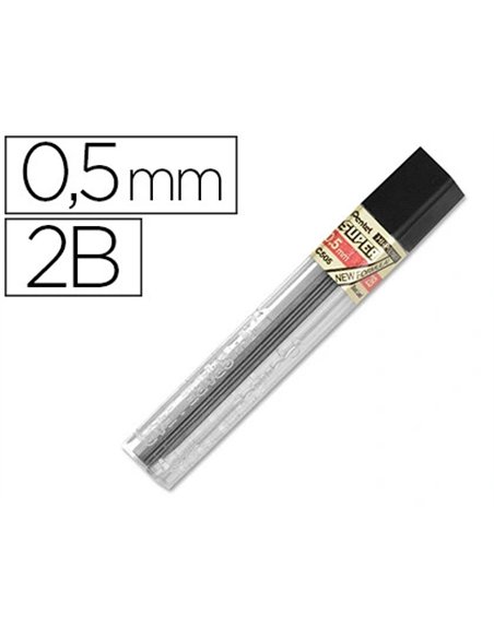 Mine pentel 0.5mm 2b étui 12 unités.
