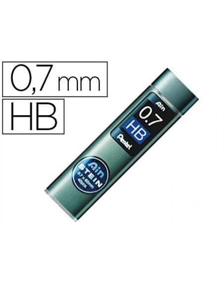 Mine pentel 0.7mm hb haute densité résistante étui avec bec verseur 40 unités.