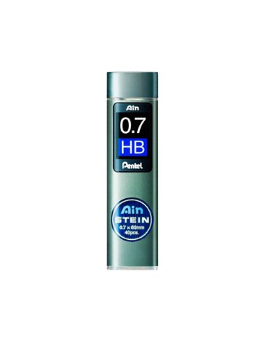 Mine pentel 0.7mm hb haute densité résistante étui avec bec verseur 40 unités.