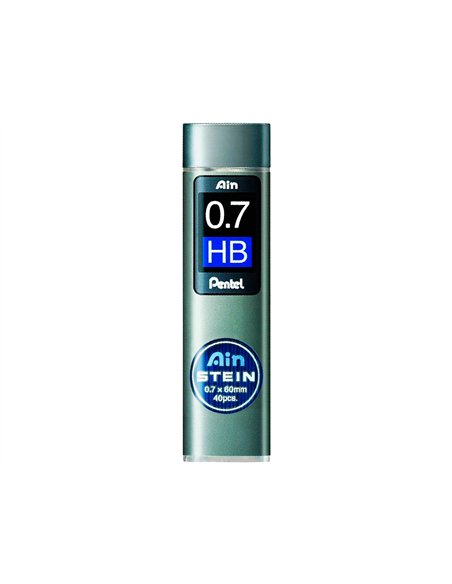 Mine pentel 0.7mm hb haute densité résistante étui avec bec verseur 40 unités.
