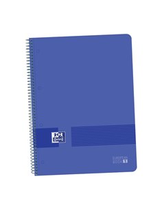Cahier Oxford Live&Go A4+, couverture plastique – Europeanbook 1 5x5 – 80 feuilles – Bleu marine