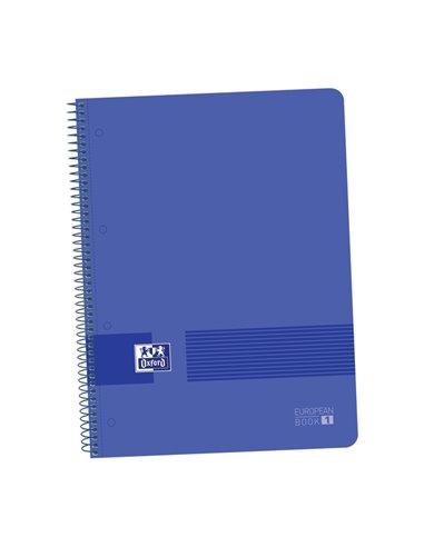 Cahier Oxford Live&Go A4+, couverture plastique – Europeanbook 1 5x5 – 80 feuilles – Bleu marine