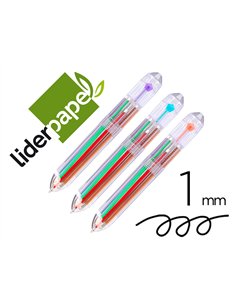 Stylo-bille liderpapel 10 en 1 pointe 1mm trait 0.7mm retractable.