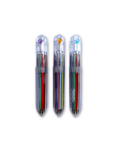 Stylo-bille liderpapel 10 en 1 pointe 1mm trait 0.7mm retractable.