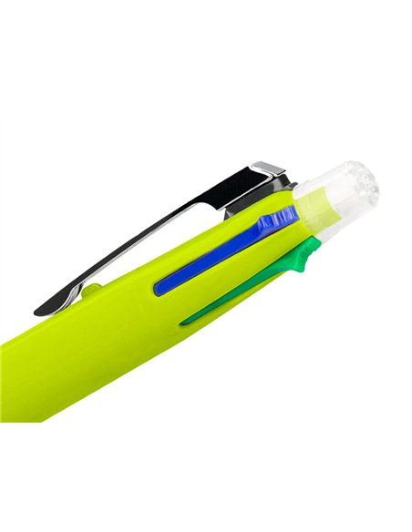 Stylo-bille liderpapel 5 en 1 pointe 0.5mm trait 0.7mm rétractable 4 couleurs d'encre porte-mine 0.5mm gomme.