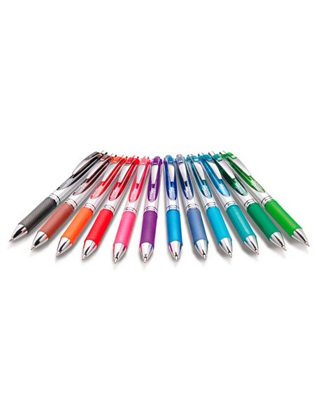 Roller pentel energel retractable rechargeable pointe metal fine 0,7mm clip metal coloris violet.