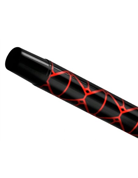 Stylo-bille belius legacy aluminium encre bleue design triangle rouge corps noir boite design.