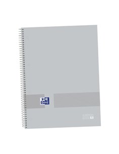 Oxford & You Cahier européen A4+ - Couverture extra rigide - 80 feuilles - Grille 5x5 - Gris
