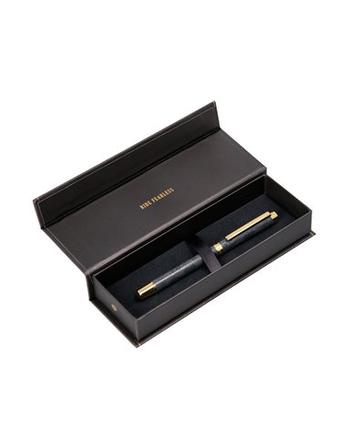 Roller belius wild west aluminium encre noire coloris noir dore boite design.