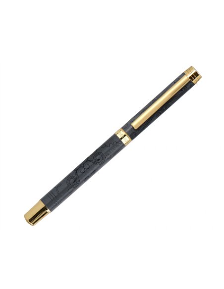 Roller belius wild west aluminium encre noire coloris noir dore boite design.