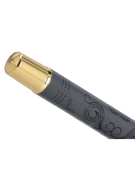 Roller belius wild west aluminium encre noire coloris noir dore boite design.