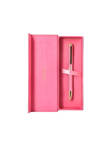 Stylo-bille belius wild west aluminium encre bleue coloris rose dore boite design.