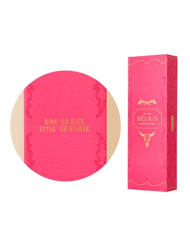 Roller belius wild west aluminium encre noire coloris rose dore boite design.