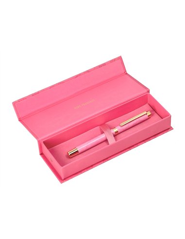 Roller belius wild west aluminium encre noire coloris rose dore boite design.