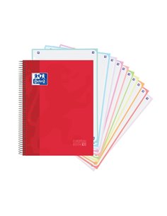 Cahier Oxford School Classic A4+ - Couverture extra rigide - 150 feuilles - Rouge