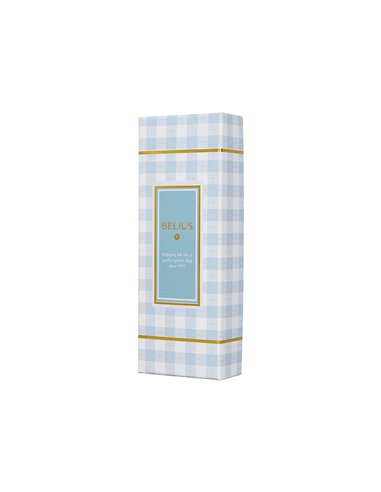 Stylo-bille belius picnic aluminium encre bleue coloris bleu ciel dore boite design.