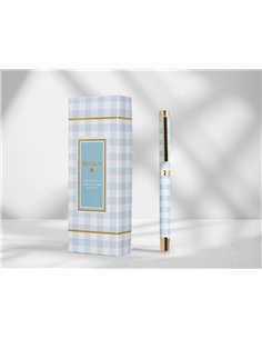 Roller belius picnic aluminium encre noire coloris bleu ciel dore boite design. 2