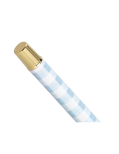 Roller belius picnic aluminium encre noire coloris bleu ciel dore boite design.