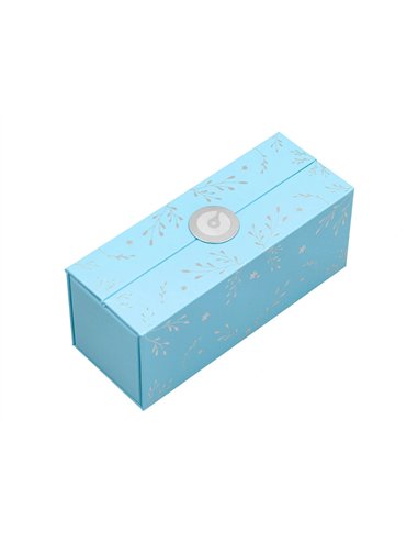 Roller belius collection1 aluminium encre noire coloris bleu ciel design relief argente boite design.