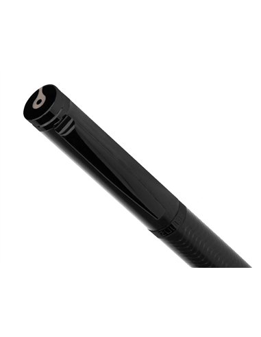 Stylo-plume belius neptuno corps aluminium texture wavy encre bleue coloris bleu marine boite design.