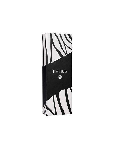Roller belius b&w aluminium attributs or encre noire coloris noir zebrures blanches dans coffret cadeau.