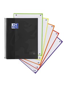 Cahier Oxford School Classic A4+ européen – Couverture extra rigide – 50 % de pages gratuites – 5 x 5 – 120 feuilles